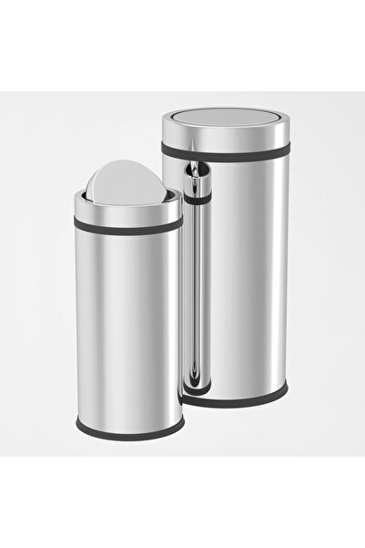 REYKA HİJYEN Swivel Lid Trash Can (5 Lt) Stainless Steel