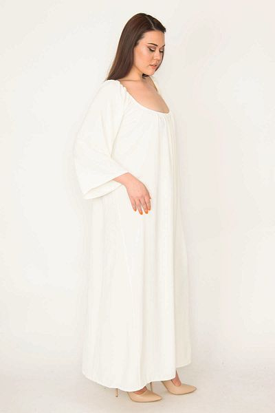 Şans Plus Size Dress - Ecru - Basic