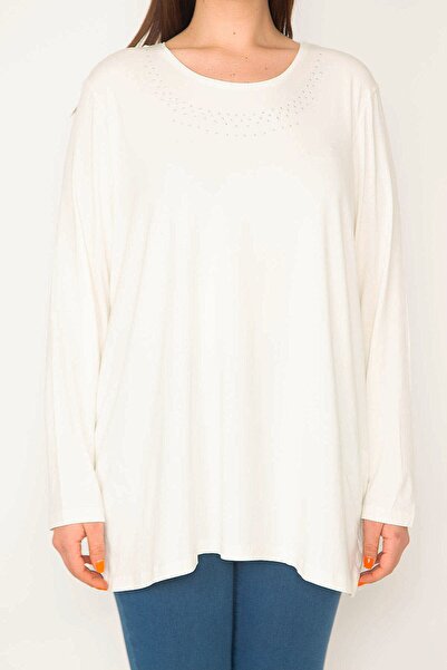 Şans Dámská tunika s velkým kostěným límcem s detailním bočním rozparkem 65n32652