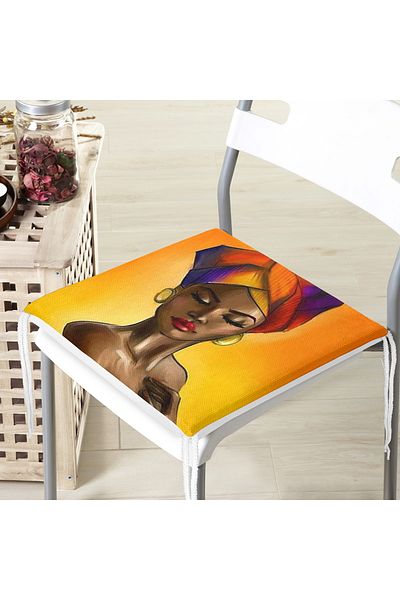 Realhomes African Patterned Zippered Chair Cushion