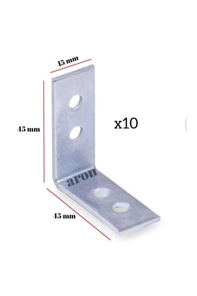 ARON 45x45 L Gönye Mobilya Bağlantı Köşe Bağlantı Demiri (10 ADET)
