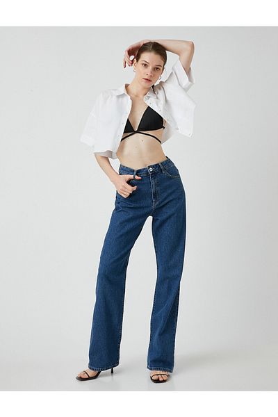 Koton Straight Long Cut High Waist Straight Leg - Nora Jean
