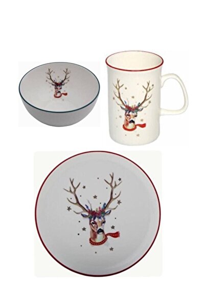 Deco Home Winter 3 Parça Yılbaşı Temalı Kahvaltı Atıştırmalık Set