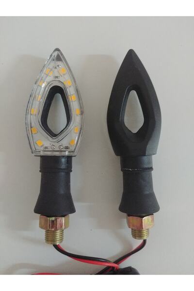 MTO Fyd Motorsiklet Led Sinyal Üçgen Siyah Sarı Işık 1 Pakette 2 Adet