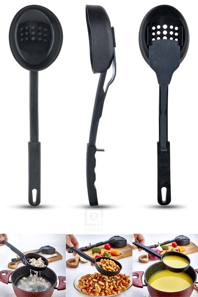QNİAY Colander with Strainer 3-in-1 Serving Set - Ladle Colander Spoon 3-in-1 Serving Set Practical Strainer