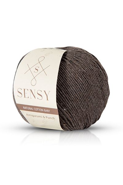 SENSY Premium Amigurumi Yarn Punch Baby Soft Cotton 50 gr Knitting Yarn Dark Mink