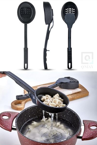 QNİAY Fireproof Non-Stick 3 in 1 Serving Set Resistant to 220 Degrees | Spoon | Colander | Ladle