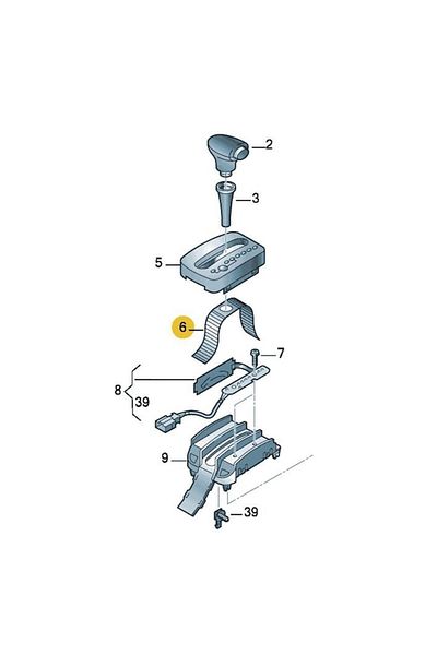 gkl Vw Volkswagen Bora 1998-2005 Automatic Gear Shift Knob Lever Lower Rail Curtain Plastic 1j0713277