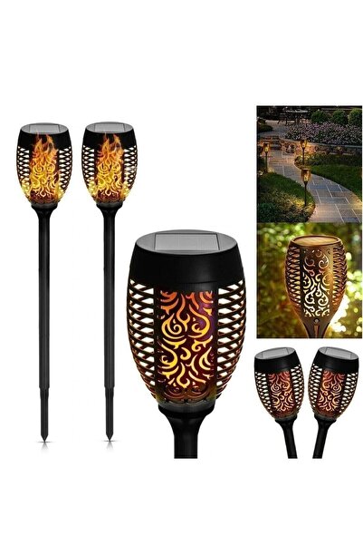 HediyeFilesi 3 Adet Bahçe Lambası Alev Efektli Solar Led Güneş Enerjili Aydın...