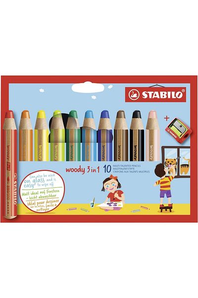 Stabilo WOODY CARD 10PC W/SHARPENER