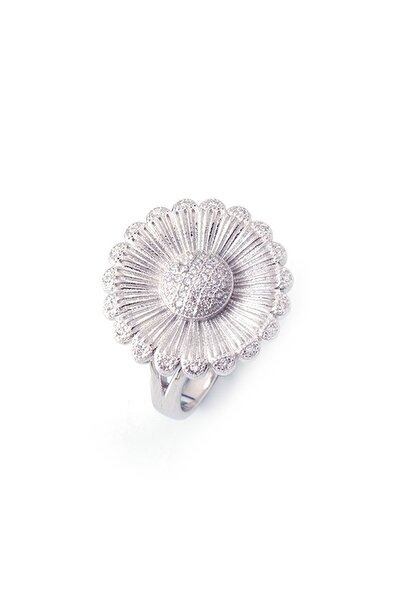 Haşimi Doğaltaş Papatya Model Zirkon Gümüş Yüzük