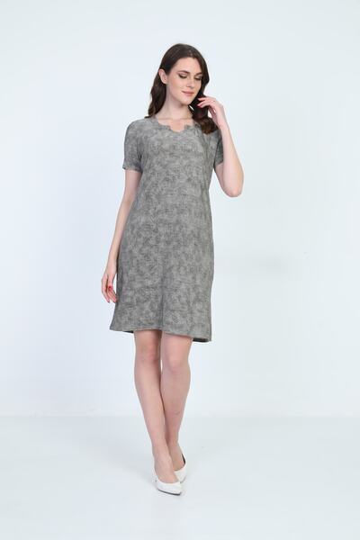 ELLA CAMELIA Rochie scurtă cu model pentru femei 5010080 kaki