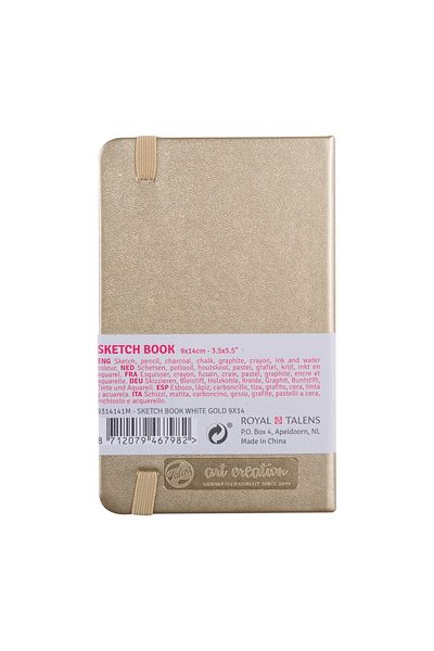 Talens Sketchbook Hard Cover Sketch Drawing Notebook 9x14 Cm140 gr80 YpMetallic Gold