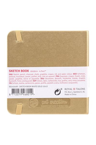 Talens Sketchbook Hard Cover Sketch Drawing Notebook 12x12 Cm140 gr80 YpMetallic Gold