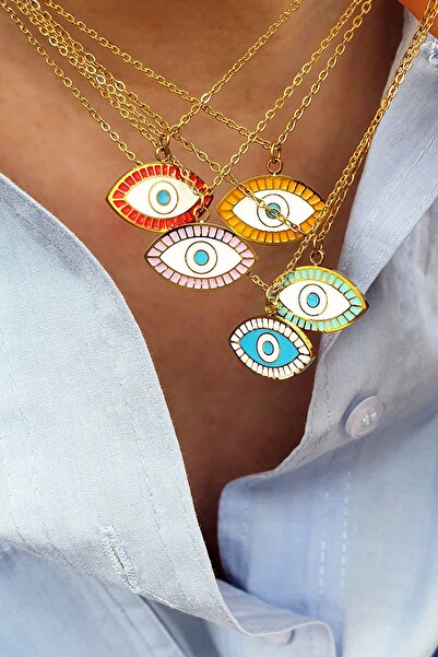 BUNNY قلادة عين بلون فولاذي