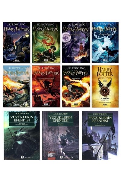 Yapı Kredi Yayınları Harry Potter + Yüzüklerin Efendisi Seti 11 Kitap