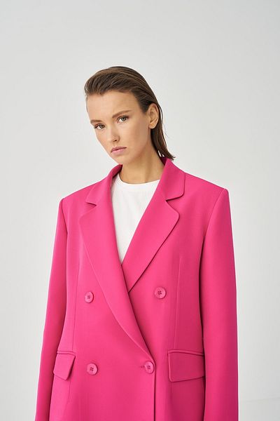 EBU Prive Jachetă Blazer cu două piepte Fuchsia