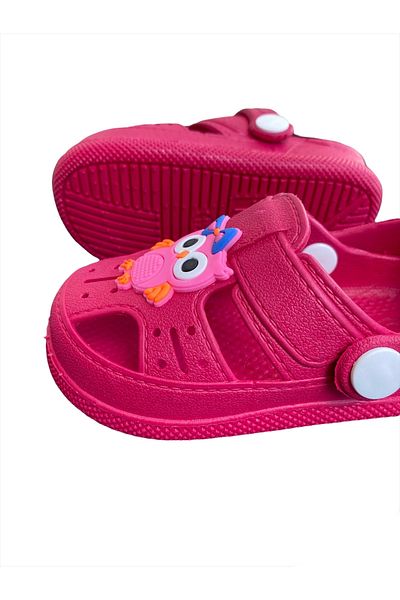 DYL Daye Fuchsia Orthopedic Soft Animal Figured Daily Children's Slippers