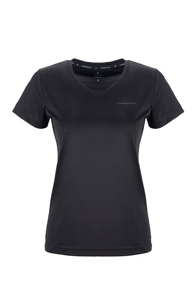lumberjack Γυναικείο μπλουζάκι Basic Pes V Neck Ct127 Μαύρο/μαύρο 22s43ct127