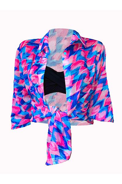 Bolder Jasmine Pink Pattern Beach Shirt