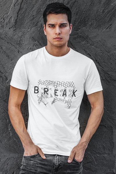 SUNFREE Λευκό μπλουζάκι με στάμπα κανονικό Unisex