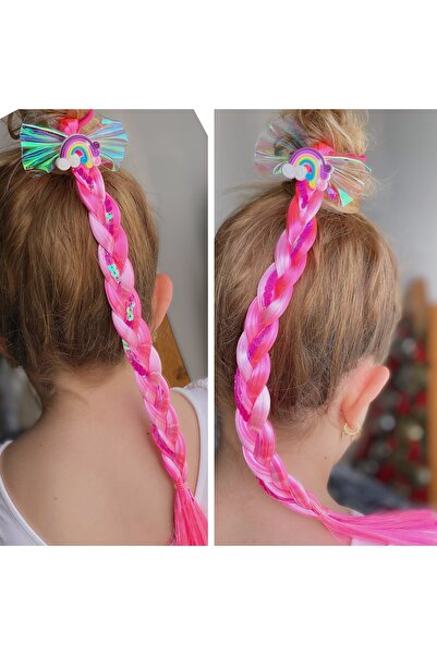 QUEEN AKSESUAR Impletitura coada de cal Par lung fals copii paiete postiza ro...