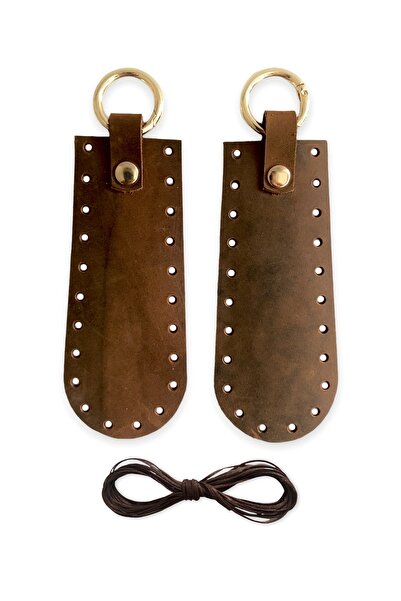 alfa tasarım atölyesi Hakiki Deri Çanta Yan Parça - Clutch, Sap Çanta Yanı (12X5 CM) Crazy Taba