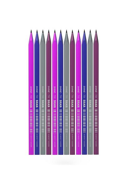 Silka Shine Triangle Metallic Pencil Pack of 12