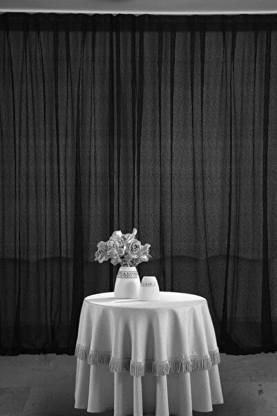 AKÇA TEKSTİL Ριγέ Μοντέλο Μαύρο Χρώμα Μονό φύλλο Έτοιμο για ράψιμο Με πιέτες ...