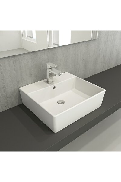 Hafele Freya Banyo Lavabosu 505x450 Mm Parlak Beyaz Renk, Tezgah Üstü, Duvara Monte
