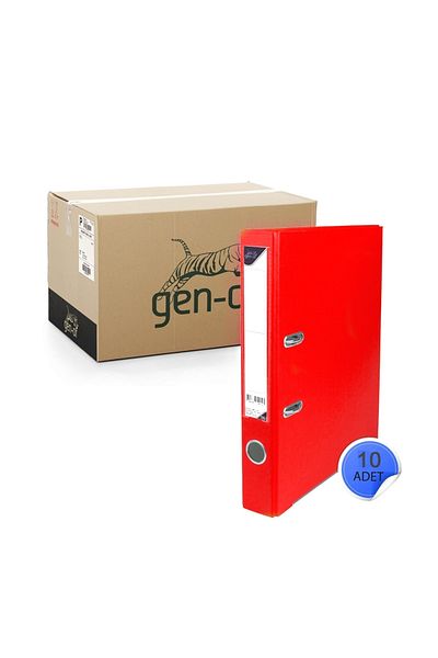 Gen-Of مجلد بلاستيك ضيق أحمر 10 قطع