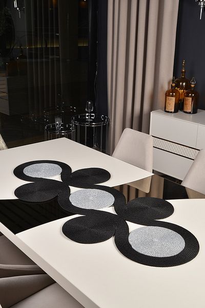 Natural Dowry Endless Black Washable Polyp Wicker Rope Living Room Dining Table Coffee Table Kitchen Cloth Runner