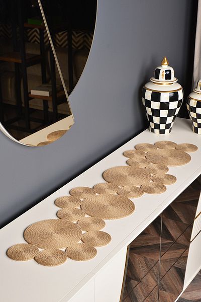Natural Dowry Ivy Natural Wicker Rope Living Room Dining Table Coffee Table Kitchen Cloth Runner