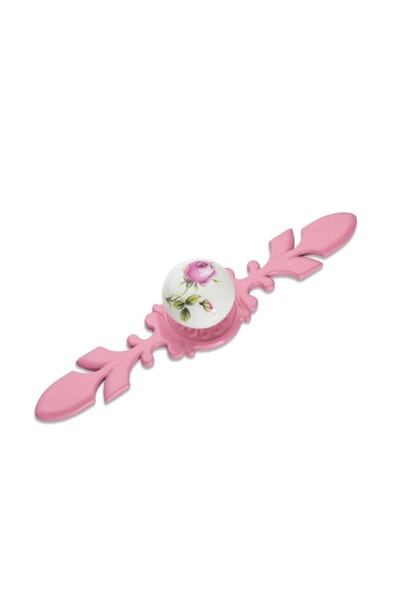 EYM Tomurcuk Porselen Mobilya Düğme Dolap Kulp Tek Vidalı Pembe