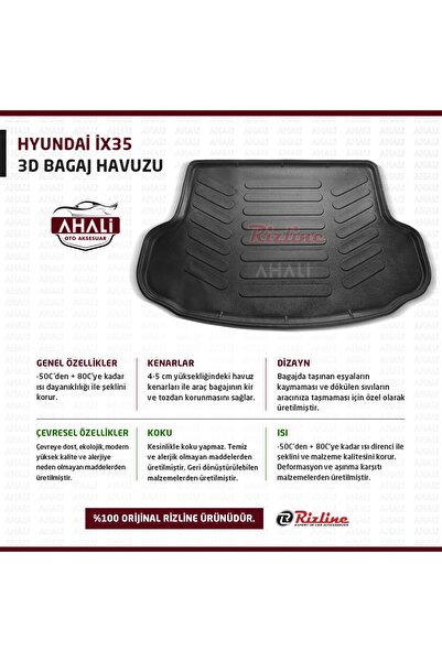 Rizline Hyundai Ix35 Uyumlu 2010 Sonrası 3d Bagaj Havuzu