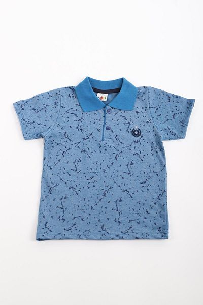 DOFİ Tricou cu guler polo cu imprimeu albastru pentru băiat