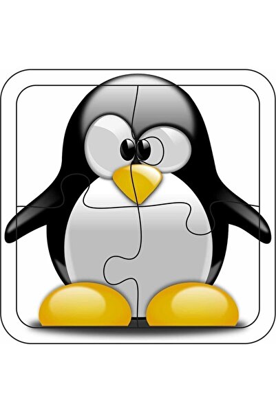 samsunlazer 4 Parça 8'li Set Ahşap Çocuk Puzzle Penguen- Fil- Maymun- Köpek- Kuş- Inek- Tavuk- At