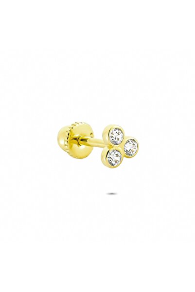 Glorria Altın Üç Taş Helix Piercing