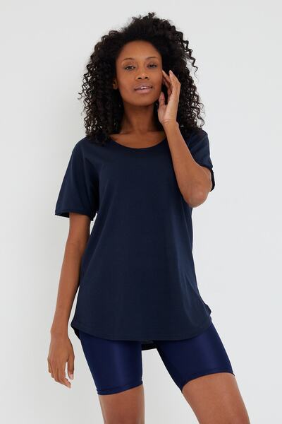 COOL TARZ Stil Cool Femei Albastru Marin Dirty Guler Casual Tricou-xktcps001r14s