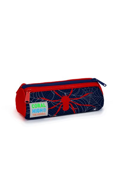 Coral High Παιδική τσάντα μολυβιού τριών διαμερισμάτων σε κόκκινο Navy Blue