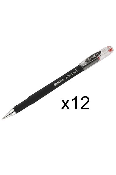 Scrikss Speed Gel Ballpoint Pen 0.5 Red 12 Pack