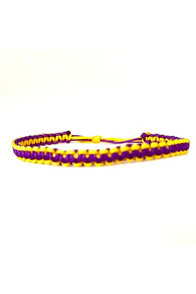 Pafuli Handmade Macrame Bracelet Purple - Yellow
