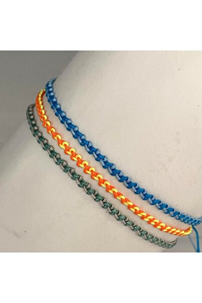 Pafuli أصيص خلخال محبوك يدويًا بلونين - أزرق