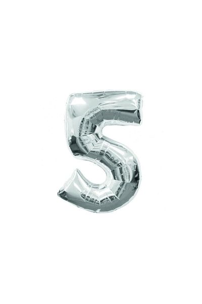Deniz Party Store Silver Foil Balloon (5) Number 36 - 40 cm