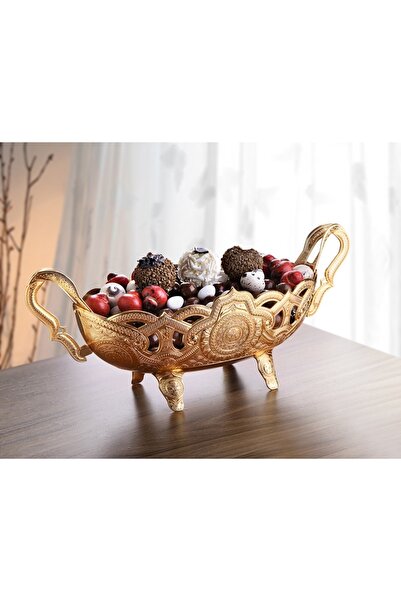 Genel Markalar Gold Metal Çikolatalık Dekoratif Gondol 39x16cm H.17cm