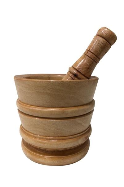 BOHOBAZZAR Teak Ağacı El Yapımı Havan 14*14cm