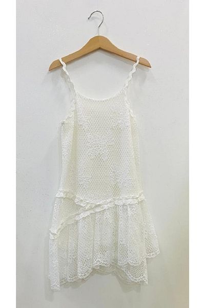 Çikoby Girl's White Lace Dress