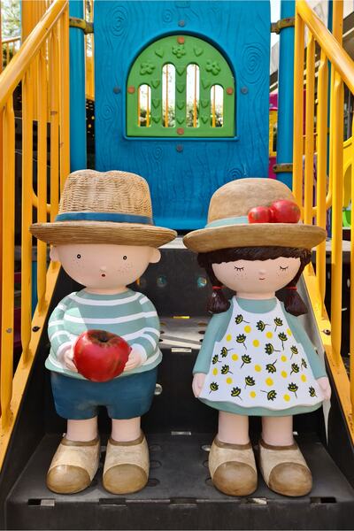 Ella's Design Studio Şapkalı Şirin Çocuklar Bahçe Heykel Seti, Bahçe Dekorasy...