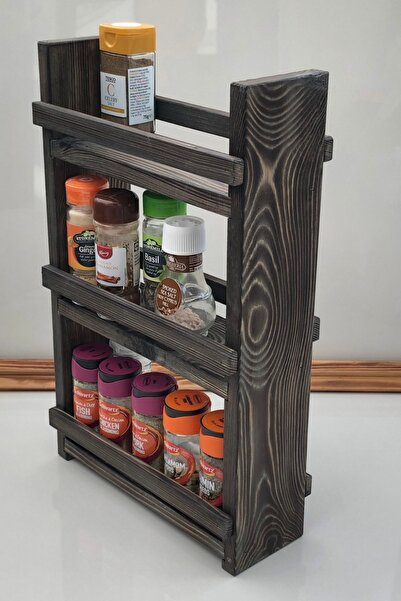Alyones رف برطمان توابل خشبي كبير وحديث، منظم للمطبخ | رف التوابل المعاصر