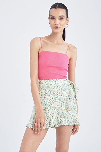 DeFacto Krátka mini sukňa s kvetinovým vzorom